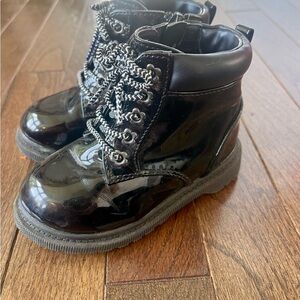 Wonder Nation Glossy Black Kids Boots